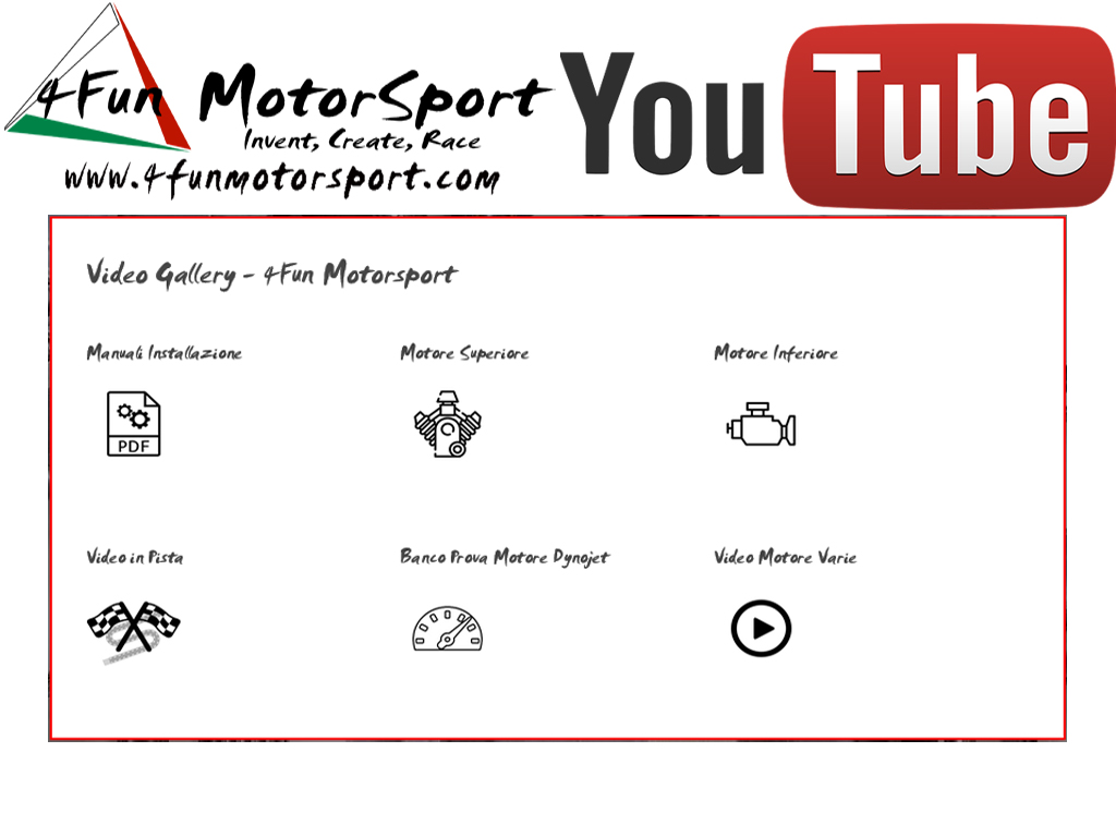 video gallery, video manuali, preparazione motore,2 tempi, 4 tempi, video in pista, banco prova motori, 